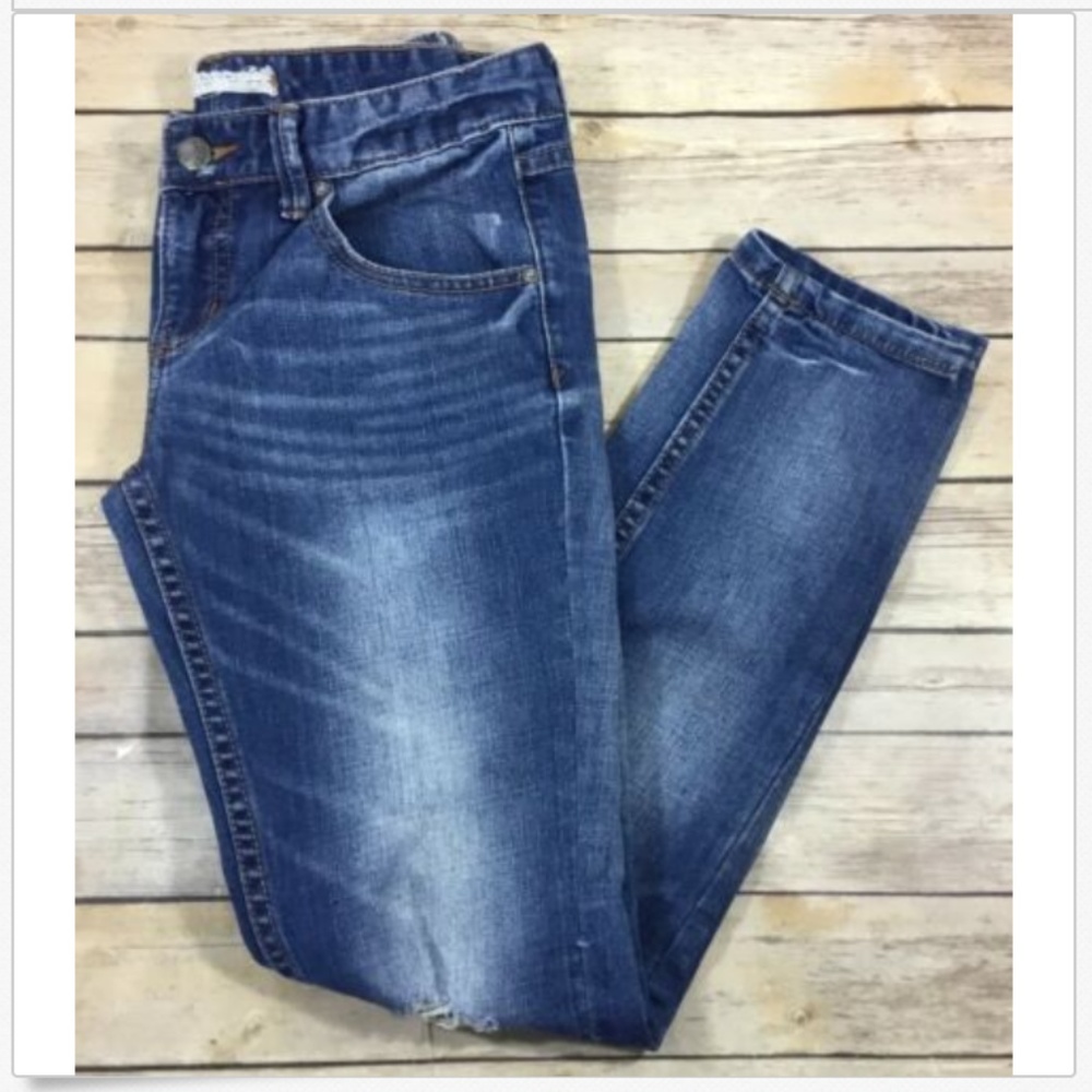 Free People Distressed Slim Skinny Denim Jeans 26